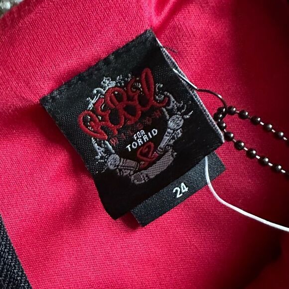 Torrid X Rebel Wilson Dress New Lace Black Red Womens Size 24 No Belt - Picture 10 of 11